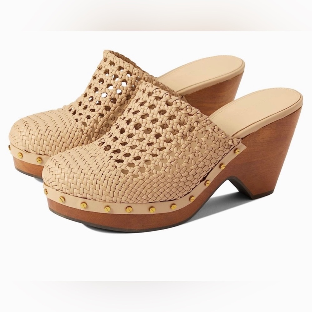 Veronica Beard Cream/Brown Clogs New Never Worn Size 9